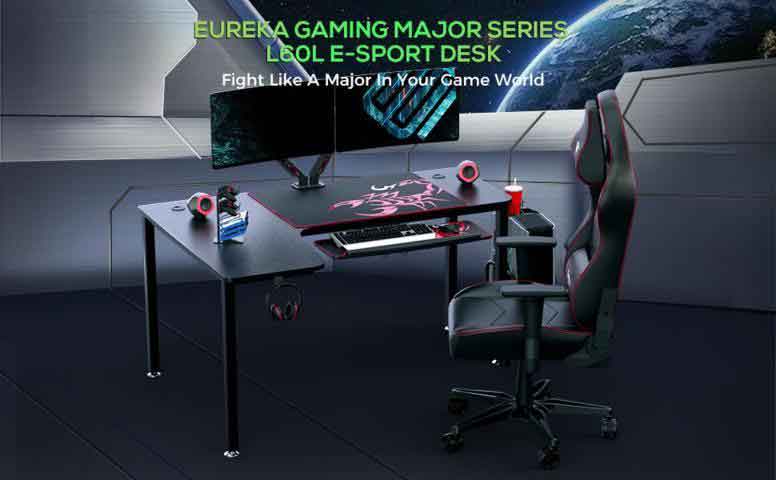 Eureka Gaming, escritorio gamer en L Major Series, de Eureka Ergonomic.