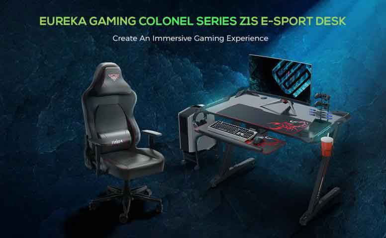 Mesa gamer con LED, Serie Colonel de Eureka Gaming.