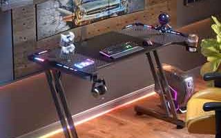 Mesa gaming con LED Hlonone, 160x60 cm.