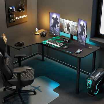 Escritorio gamer en forma de L Eureka Ergonomic.