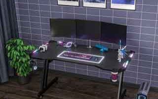 Mesa gaming con LED Hlonone, 120x60 cm.