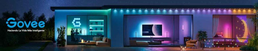 Luz LED inteligente Govee, en Amazon con muebles gamer.