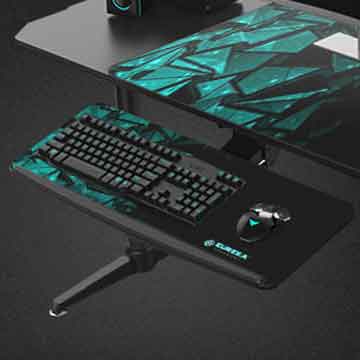 Bandeja de teclado bajo montaje de Eureka Ergonomic para cualquier escritorio gamer.