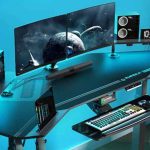 Escritorio gamer ergonómico de 182x96 cm. Eureka Ergonomic, ERK-AED-E70B.