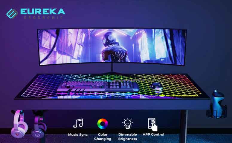 Mesa Gaming con LED de Eureka Gaming.