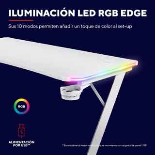 mesa gamer con luz LED RGB. Trust Gaming.